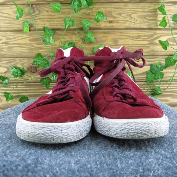 Nike Blazer Mid Team Men Sneaker Shoes Red Leather Lace Up Size 11 Medium - Picture 2 of 10